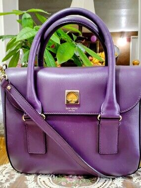 KATE SPADE♠️NEW YORK Purple Leather Satchel! Like New!